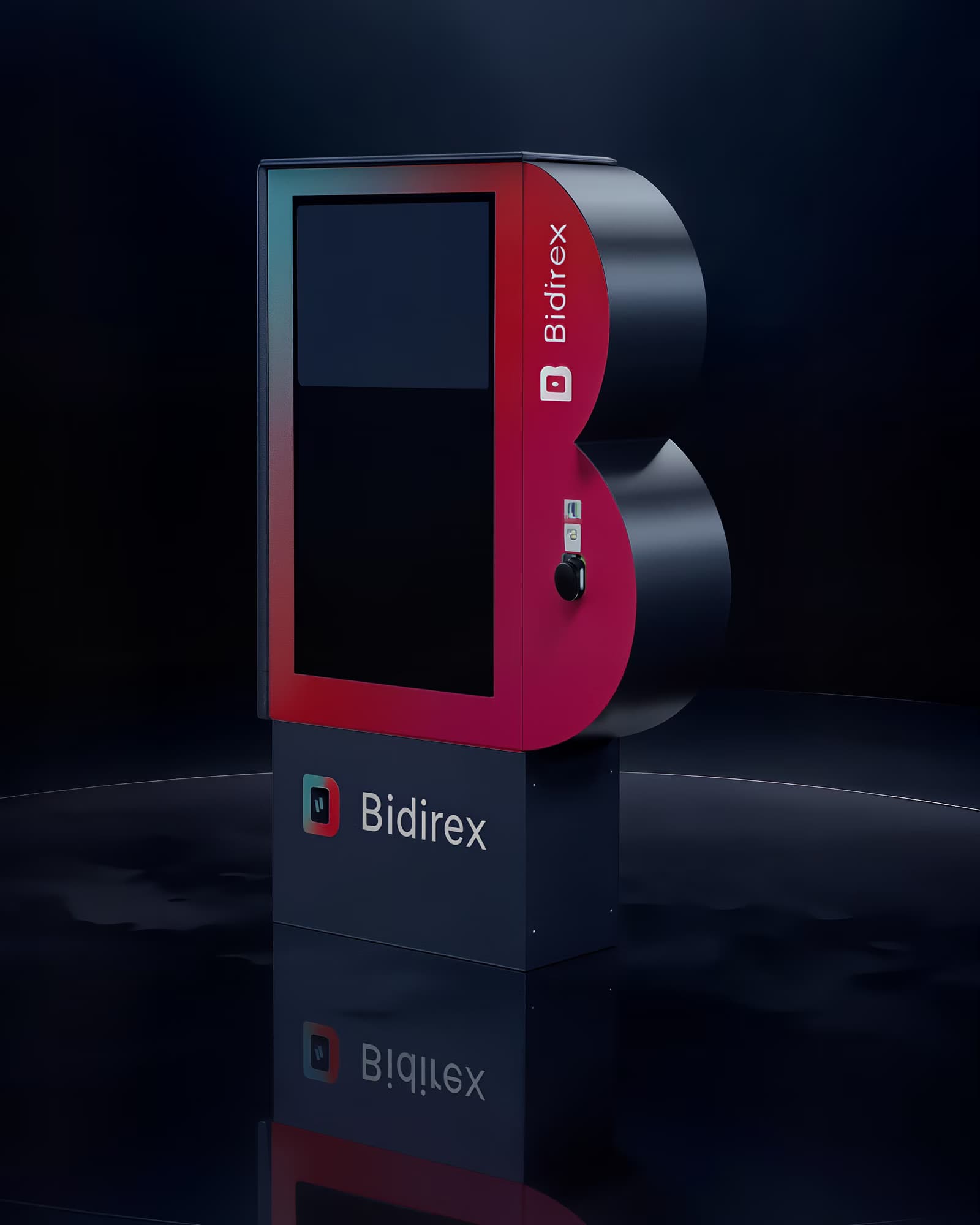 Seitliche Ansicht einer Bidirex SIRIUS AC mit integriertem 55-Zoll-Mediadisplay