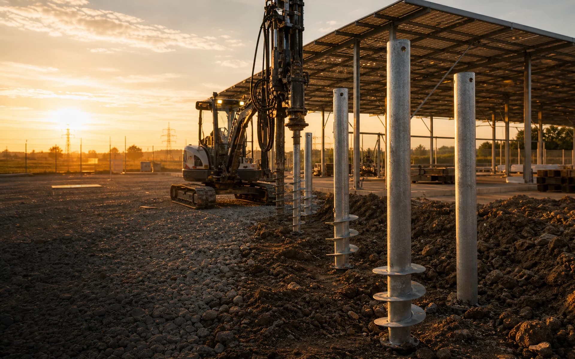 PV-Carports mit Schraubfundamenten im Infrastrukturkontext
