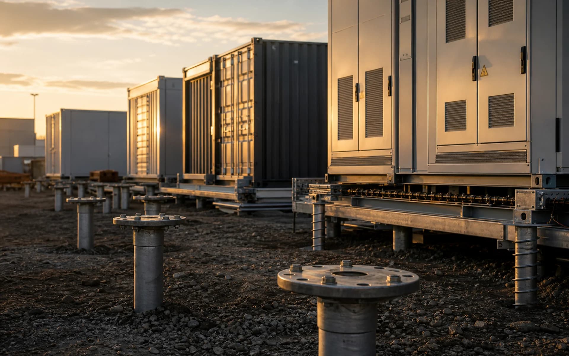 Batteriespeicher und Schalttechnik als technische Infrastrukturfläche